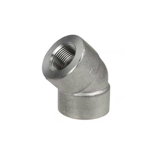 Threaded 45° Elbow Fitting by Hindco Steel and Alloys